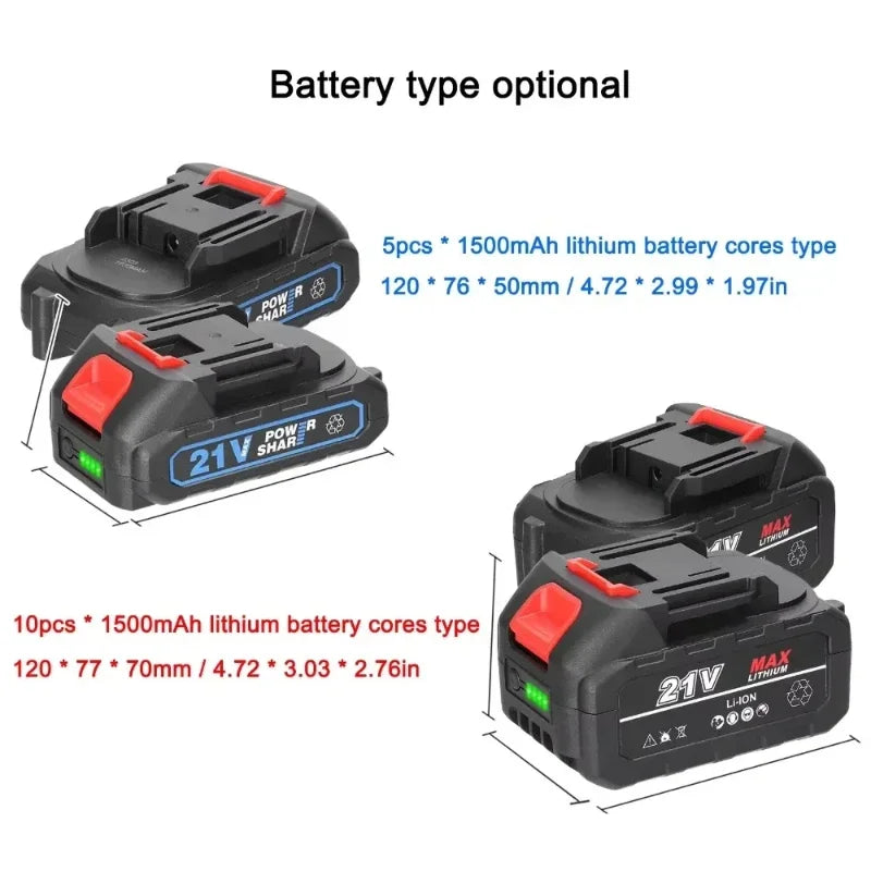 18V 21V Rechargeable Lithium Ion Battery with Capacity Indic
