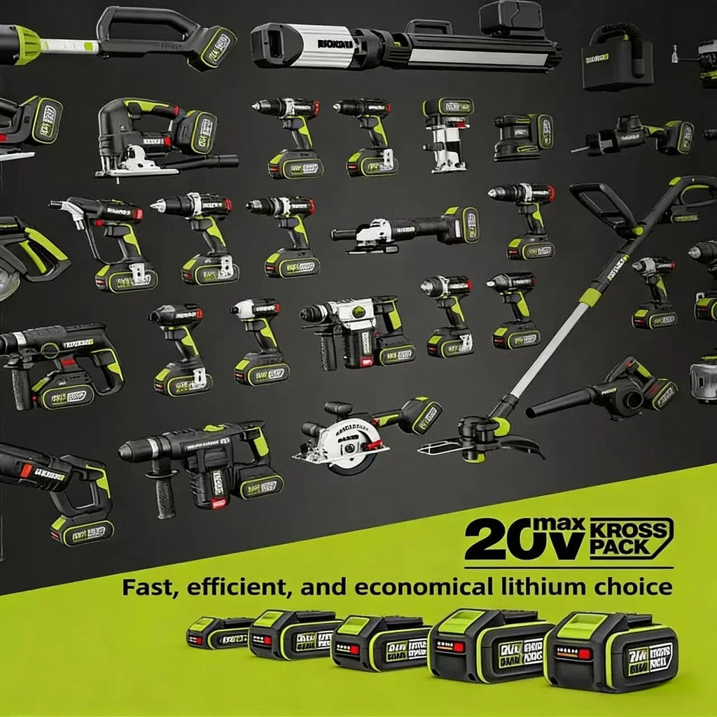 100% Orginal WORX Green 5-Pin Battery 20V 6.0 Ah/8.0 Ah Li-i