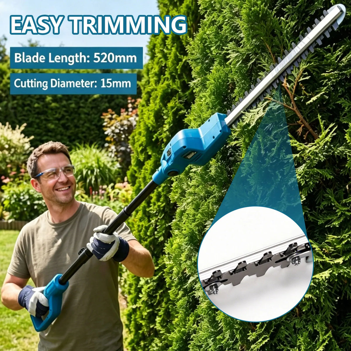 New Electric High Branch Hedge Trimmer Brushless Cordless Te
