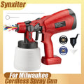 1000ML Cordless Spray Gun For Milwaukee 18V Battery Electric