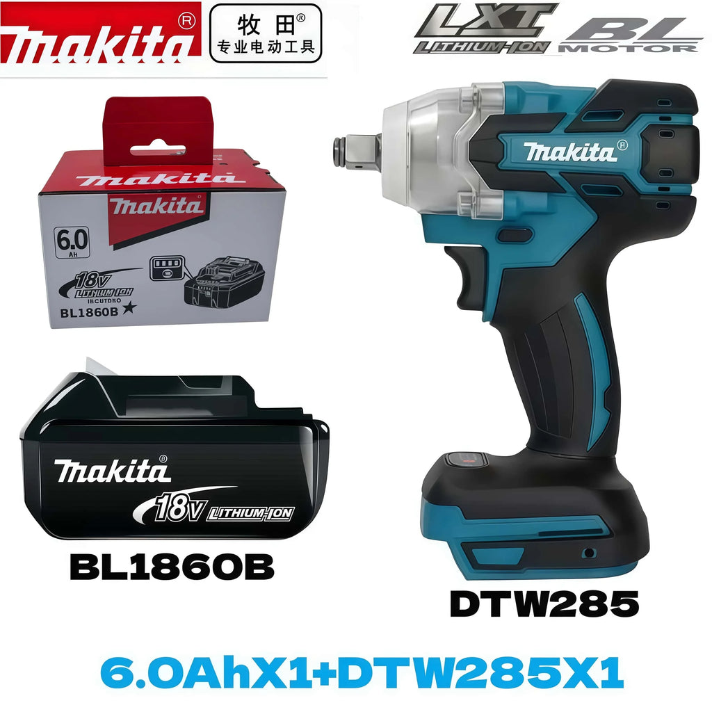 100% Genuine Makita Rechargeable 18V Battery Makita 6000mAh Replaceable BL1860 BL1850B Series High-Capacity Power Tool Battery