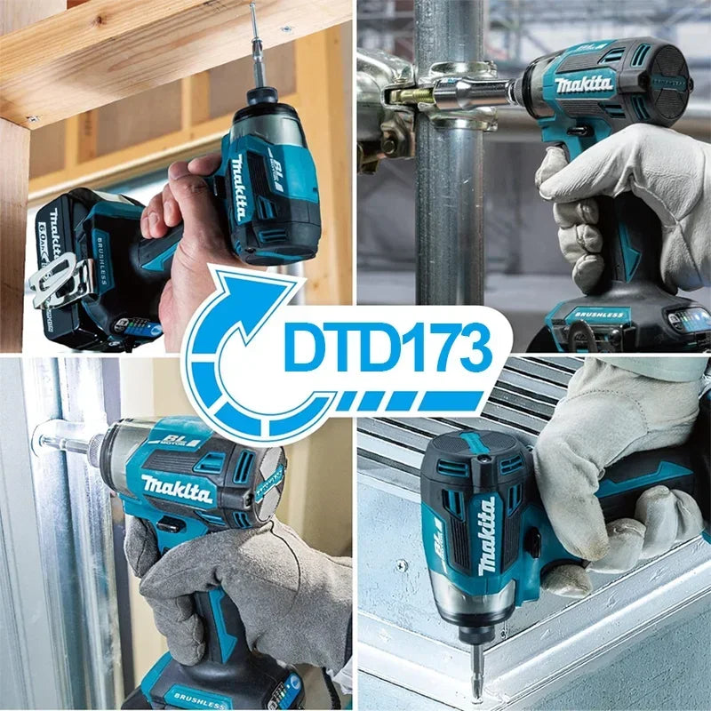 Makita DTD173 Bule 18v Brushless Lithium-ion Impact Driver P