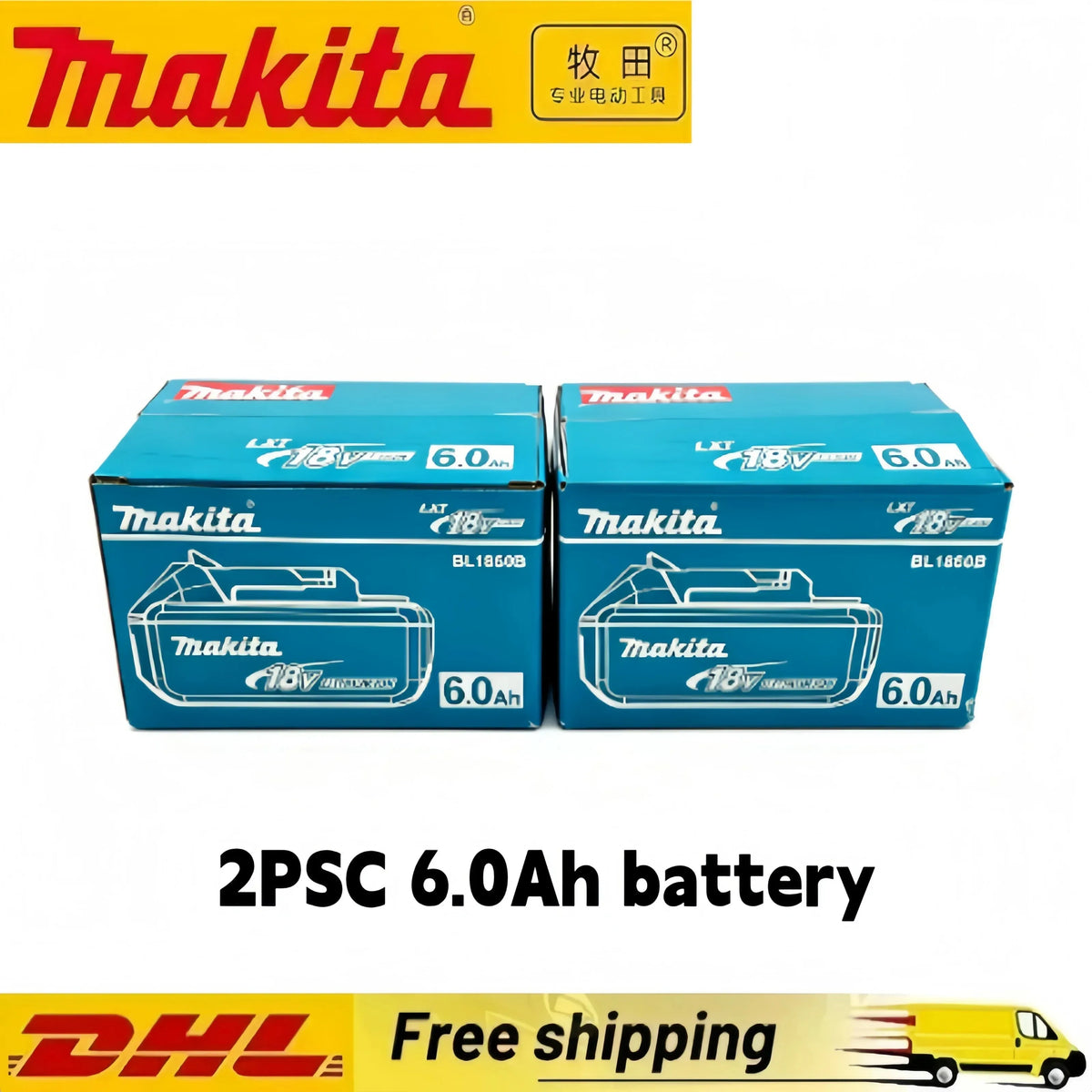 Genuine 6AH Makita BL1860 6Ah Battery Power Tools Li-ion Replacement LXT BL1850 BL1840 for 18V Screwdriver with BMS 18V Battery