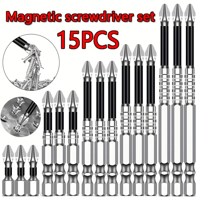 15pcs K5 Non-Slip Anti-Impact Threaded Drill Bit Set High Ma
