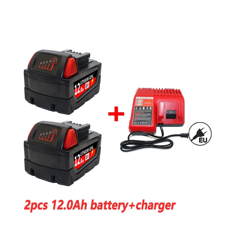 For Milwaukee M18 Power Tool Battery Charger BR XC 18V 6000mAh M18B5 48-11-1860 Built-in 18650 Battery 6000mAH/12000mAH
