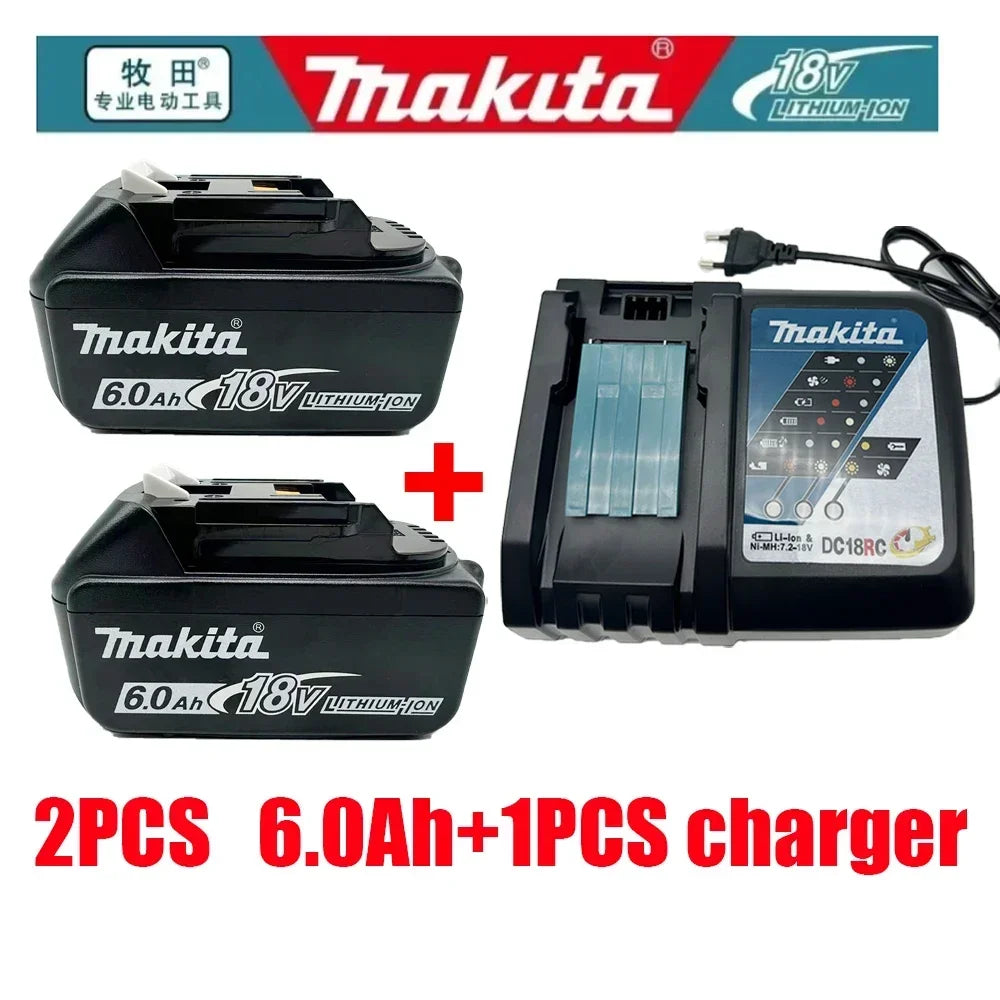 2026 Makita 18vBattery With Charger Rechargeable Lithium Ion for DDF487 BL1880 BL1860B LXT400 Power Tool Makita 18 v Battery