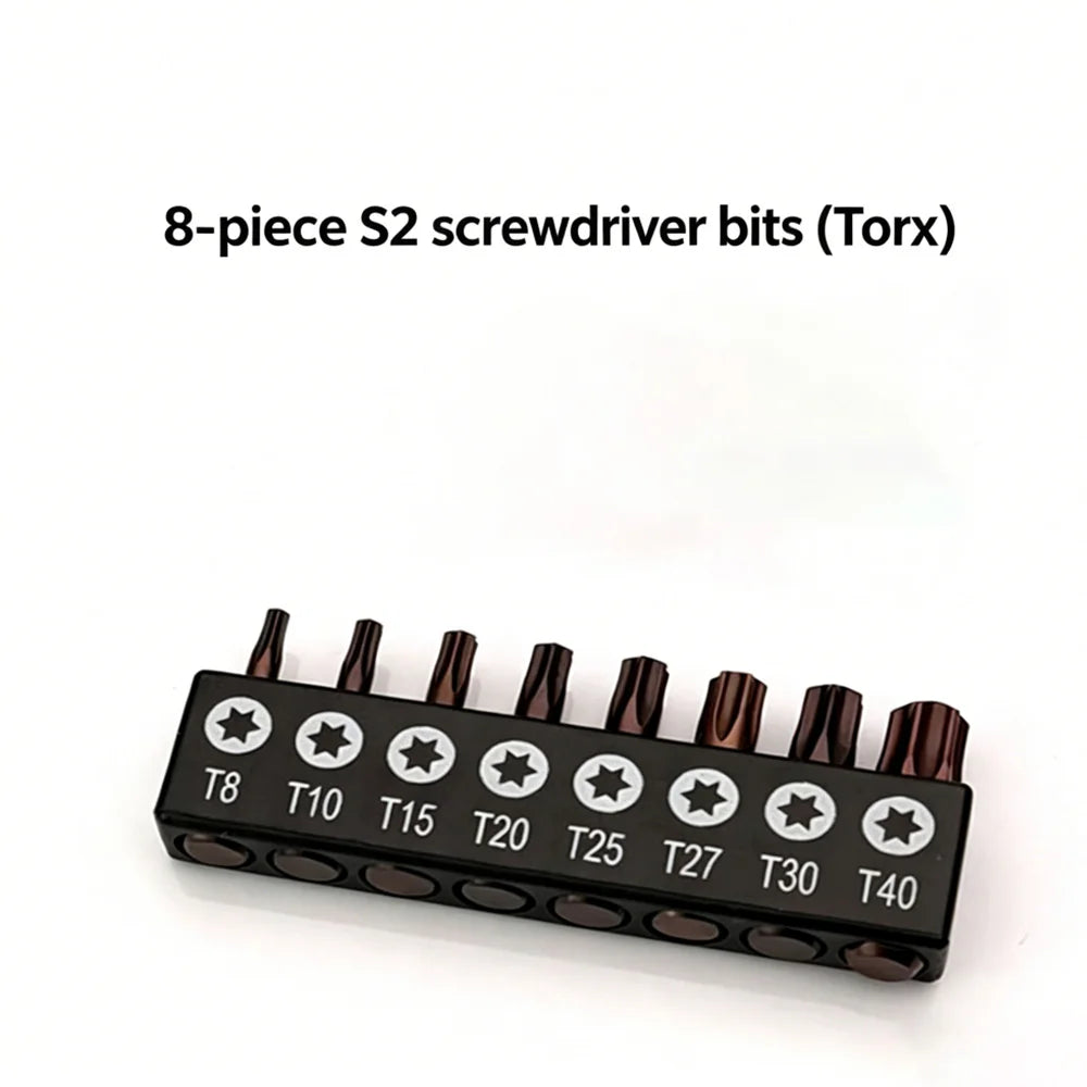 8pcs 1/4 Screwdriver Bit Set S2 25mm Cross Hexagonal Torx wi