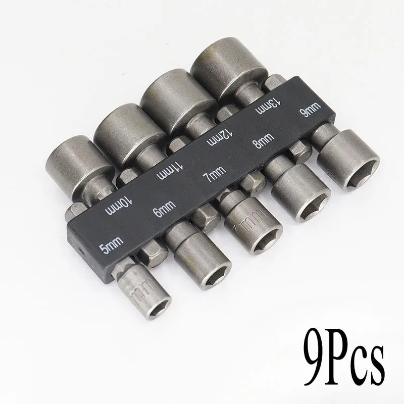 Powerful Socket Wrench Drill Bit Nut Driver Set 1/4 Shank Hexagonal Handle Screwdriver Socket Adapter Kit 5-13mm Hand Tools