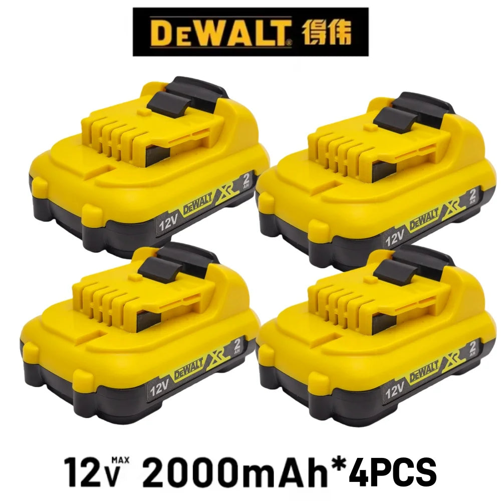Rechargeable 2Ah Lithium-ion Battery for DeWalt 12V Tools Compatible with DCB120 DCB127 DCB124-XJ DCD796 DCF922 Power Tools