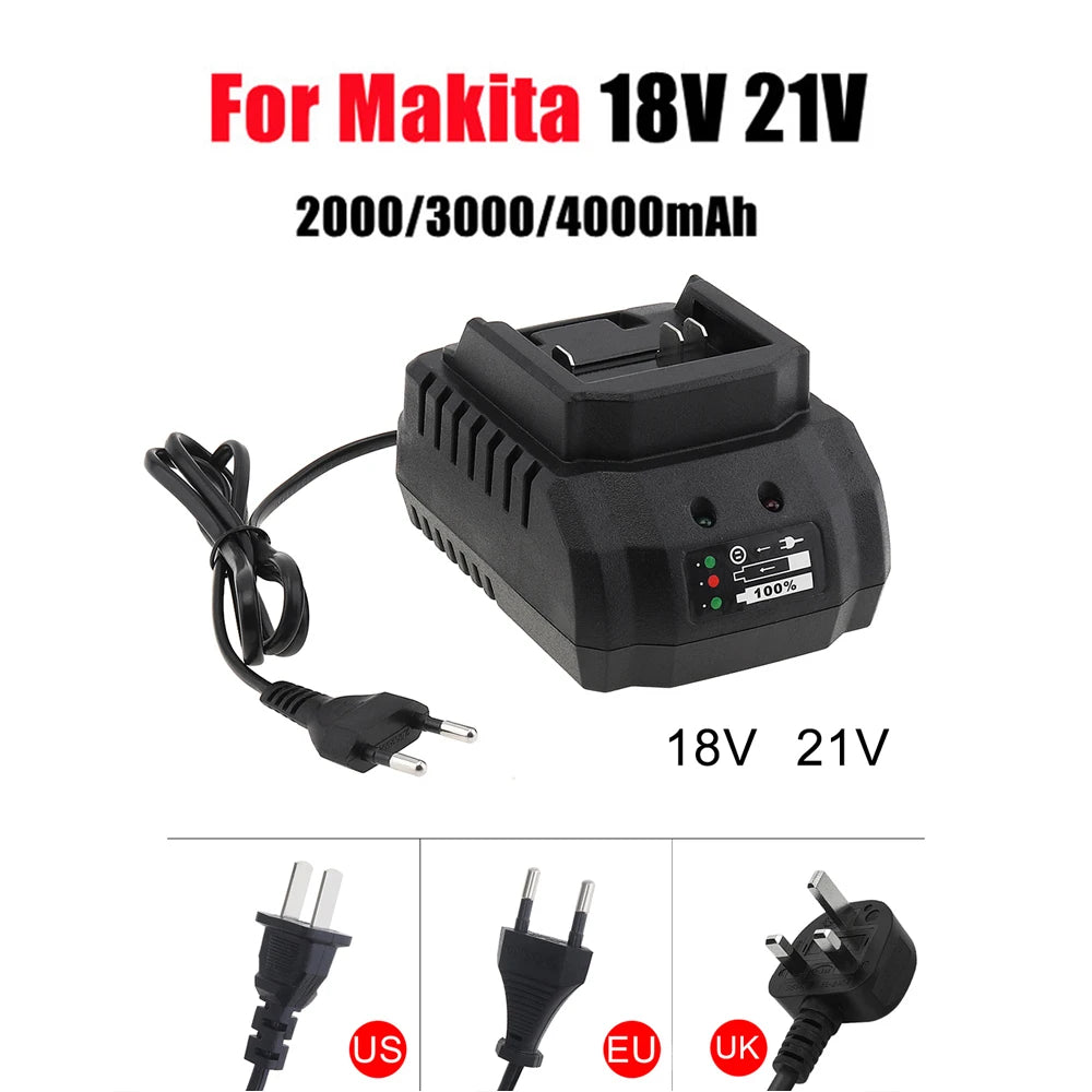 EU/US/UK Battery Charger Replacement For Makita 18V 21V Li-I