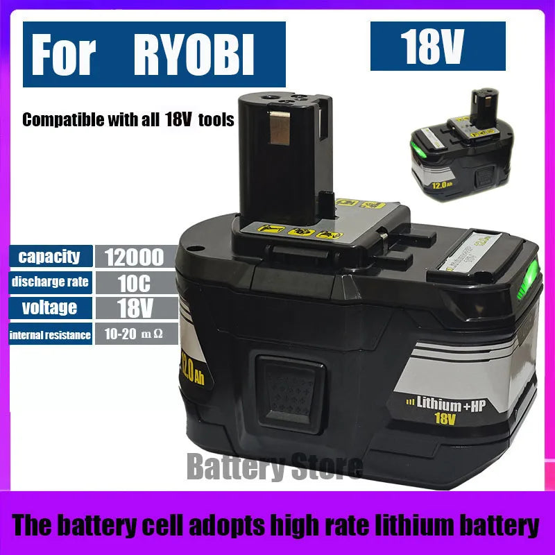 new RYOBI 18V 12.0Ah-15C l-ion high-performance battery suit