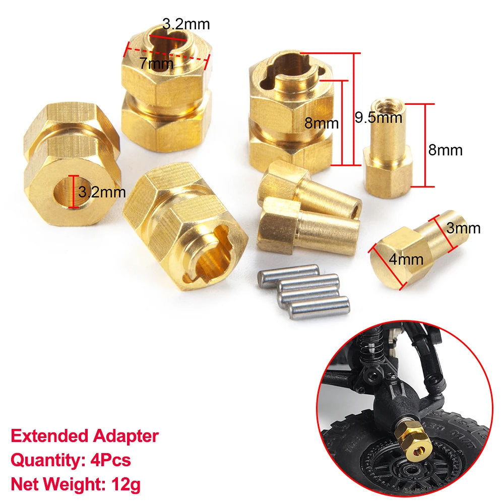 AXSPEED Axial SCX24 Upgrade Parts Brass Counterweight Wheel Hex Adapter Axle Diff Cover Steering Knuckle Girder Motor Gears