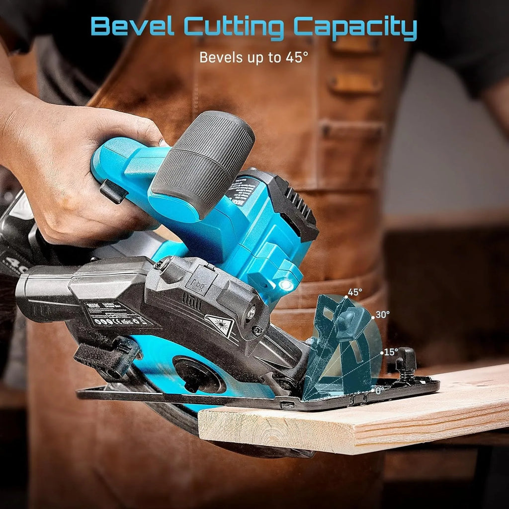 SEESII 6-1/2 Cordless Circular Saw 5200 RPM Electric Power S
