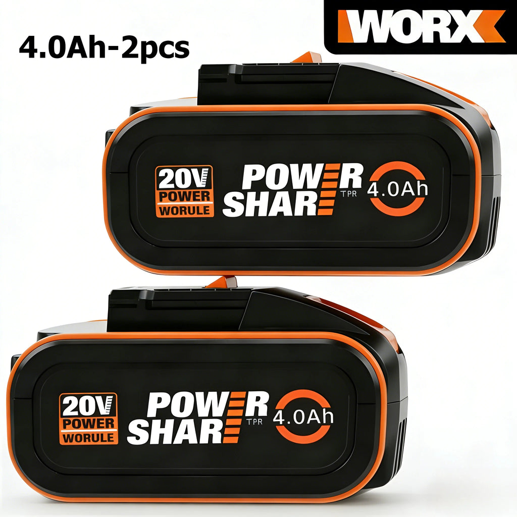 Worx 20V High-Capacity Battery 4.0/6.0/8.0Ah multi-tool shared power shock-resistant for long life
