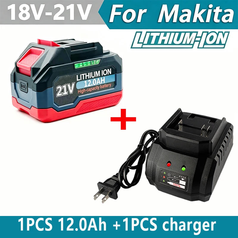 21V 12.0AH For Makita 18V Battery Power Tool Battery LED Indicator Batteries Pack For Makita 18V Cordless Electric Power Tools