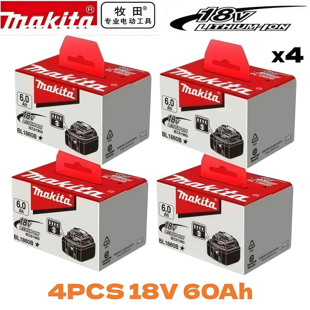6Ah 100% Original Makita 18V Battery BL1860B Rechargeable Lithium-Ion Battery for Makita 18V Power Tools Replace the Battery.