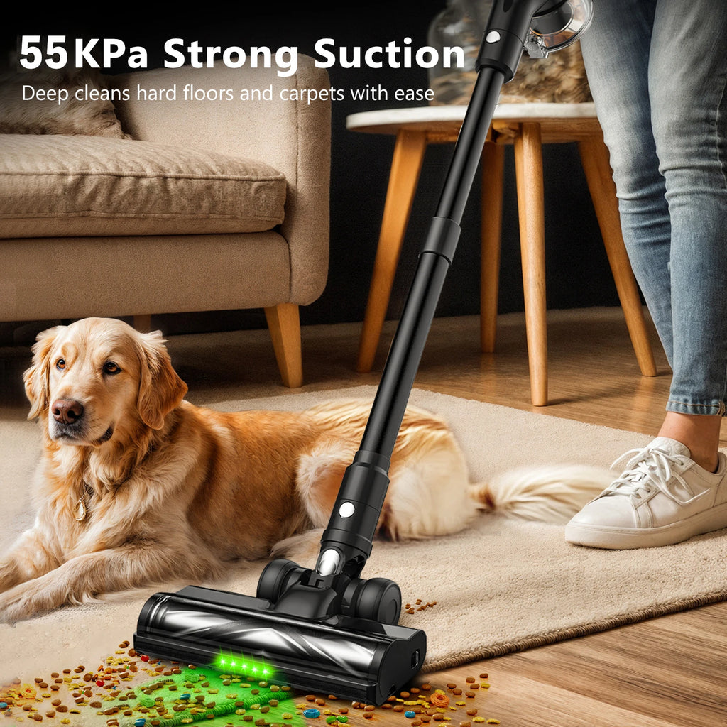 Cordless Vacuum Cleaner 55Kpa/55min Self-Standing Powerful S