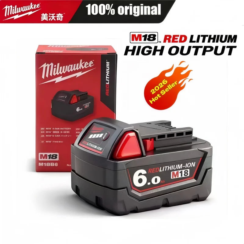 100% New Milwaukee M18 6.0Ah High Output Battery 18V Lithium