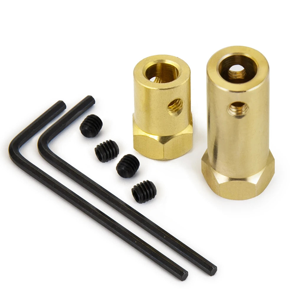 AXSPEED 4PCS 12mm Wheel Hex Coupling Coupler Brass Sleeve Ad