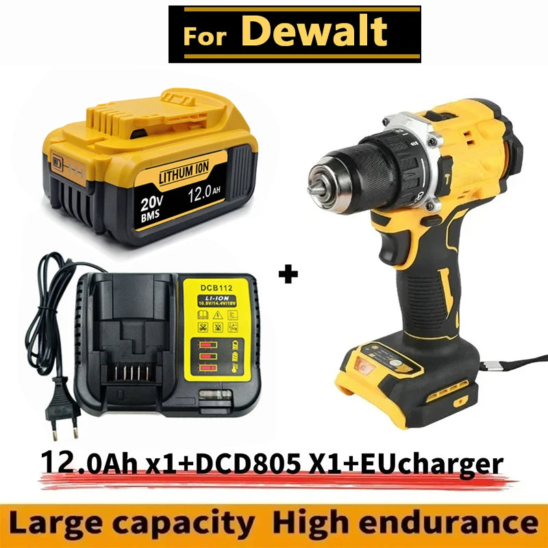 New High-Power for DEWALT 20V/60V Battery DCB200 DCB205 DCB206 Power Tool 18V Battery 3AH 8AH 12AH 18AH Batteries DCD805