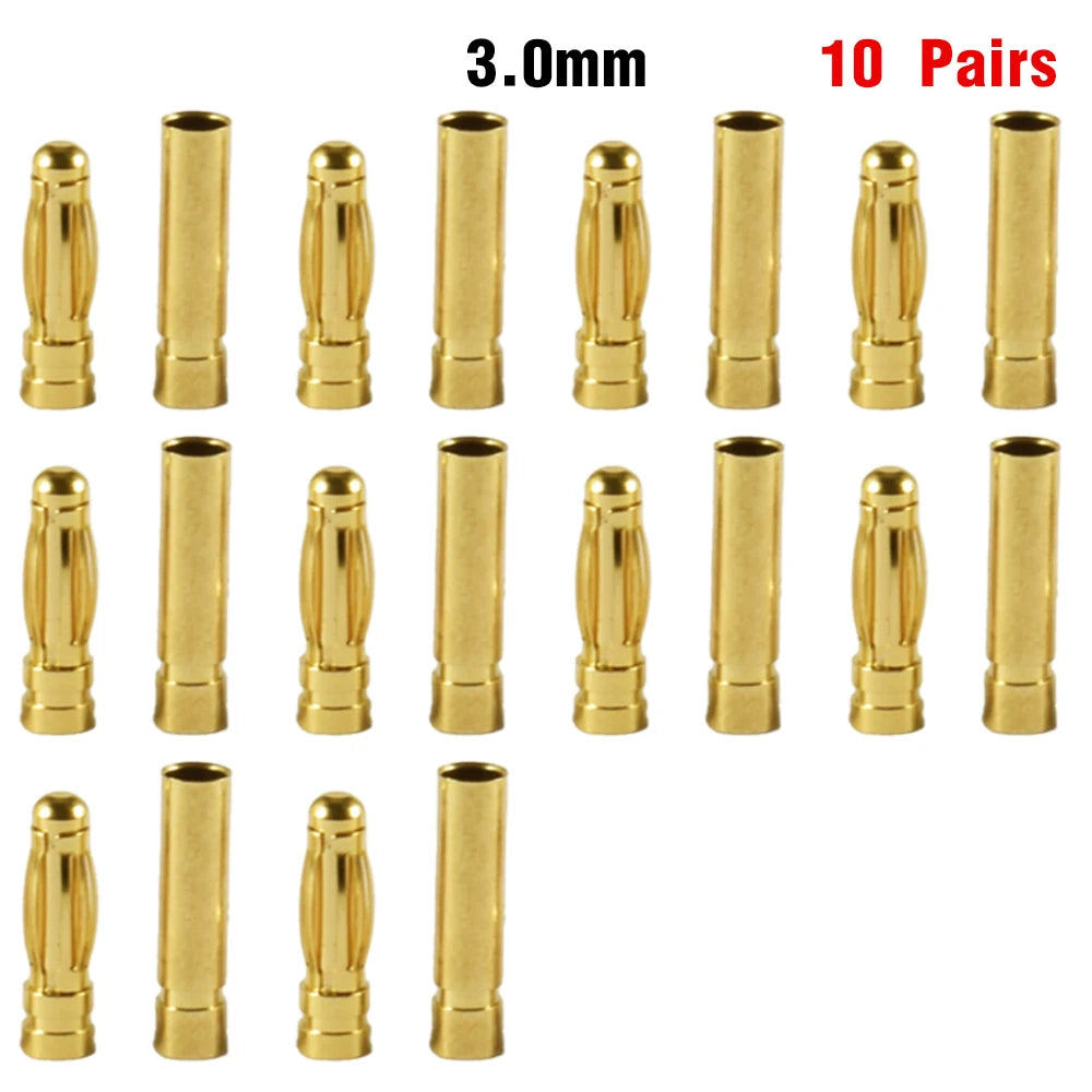 9IMOD 5/10Pair RC Bullet Connectors 2/3/3.5/4.0/5/5.5/6/8mm Male Female Banana Bullet Connector Plug Gold-plated Adapter