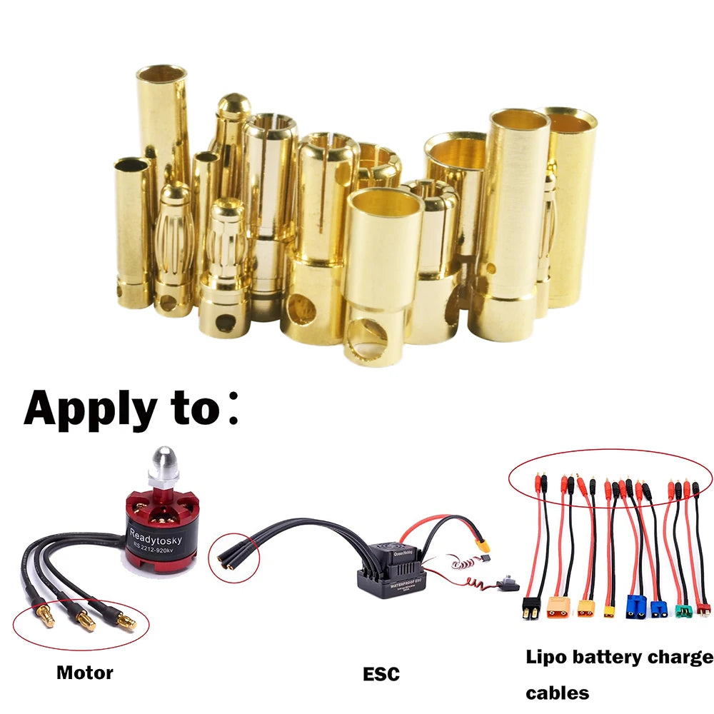 9IMOD 5/10Pair RC Bullet Connectors 2/3/3.5/4.0/5/5.5/6/8mm 