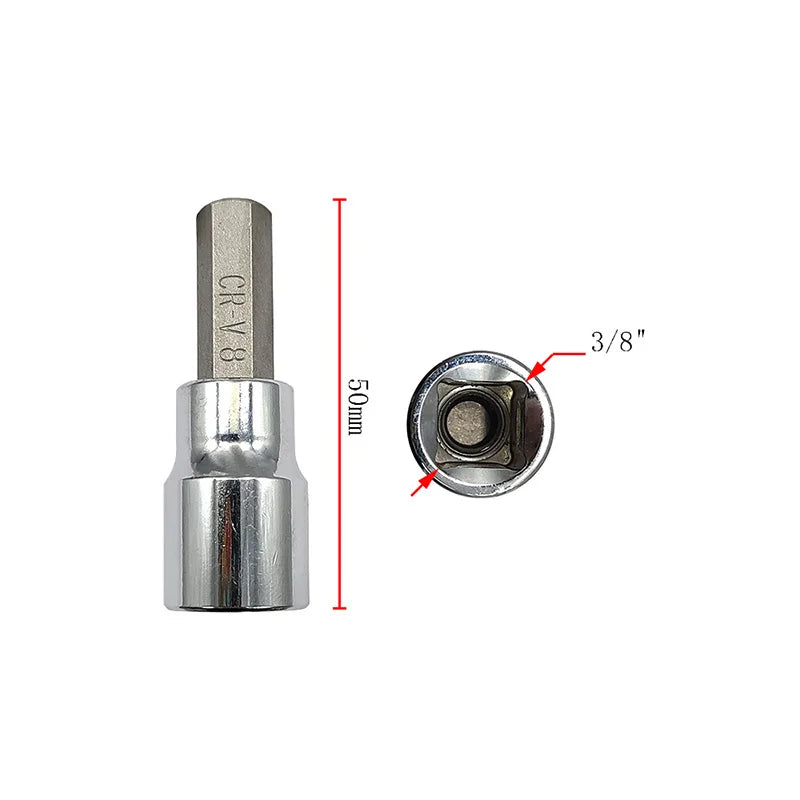 3/8 Inch Hex Bit Socket Set Sturdy Allen Key Sockets Profess