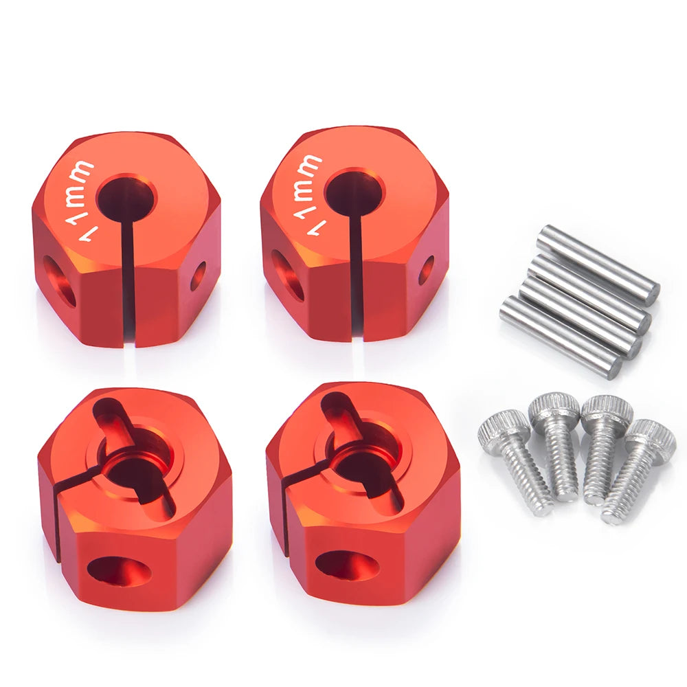 YEAHRUN 4PCS 12MM Hex Wheel Adapter with Pins Screws 8/9/10/11/12mm for 1 10 Axial SCX10 Wraith TRX4 TRX6 Sakura HSP HPI Parts