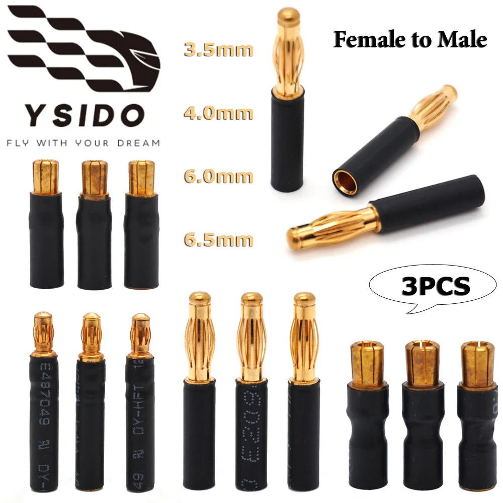YSIDO 3.5mm 4.0mm 6.0mm 6.5mm Bullet Connector Banana Plug A