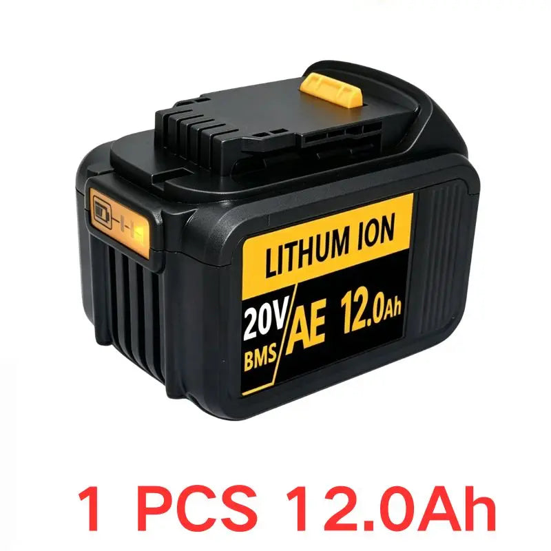 20V For DeWalt 12Ah/9Ah/8Ah/6Ah/3Ah Li-lon Battery Replacement DCB DCD DCF DCG series Power Tools+charger+electric drill