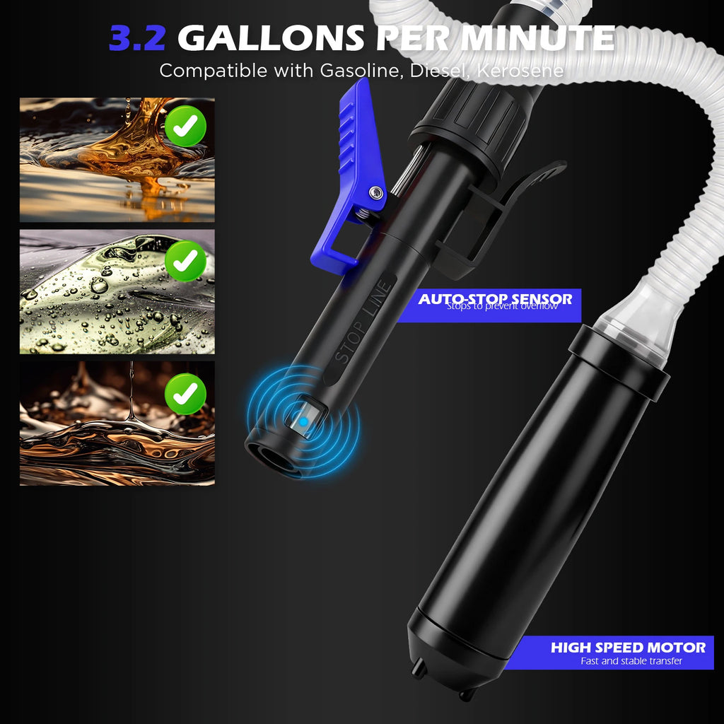SEDY Upgraded Automatic Fuel Transfer Pump 3.2GPM Auto Stop 