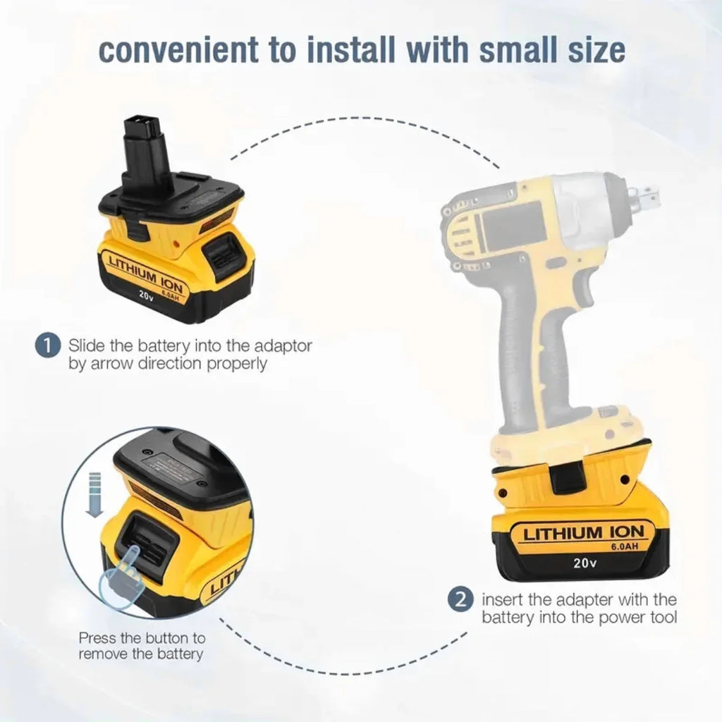 New Electric Drill Tool Lithium Battery Adapter for Dewalt D