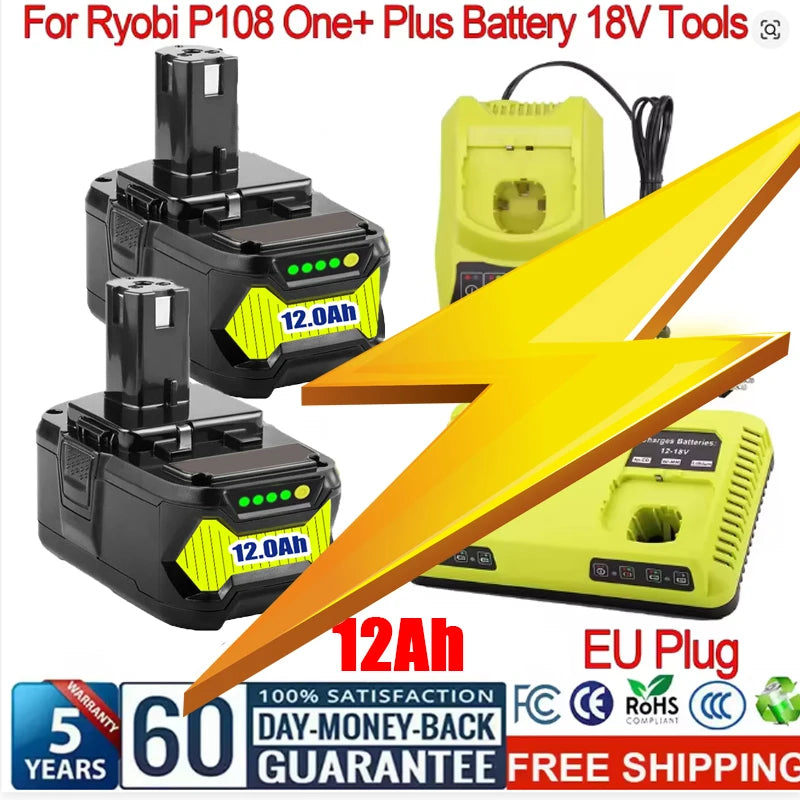 GOOD 18V for Ryobi P108 Battery Replacement Li-ion Battery P