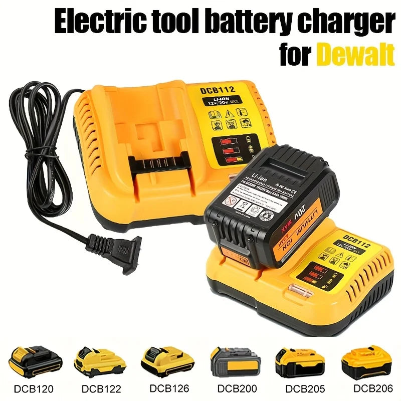 Fast battery charger for Dewalt 12V/20V compatible with 12V 
