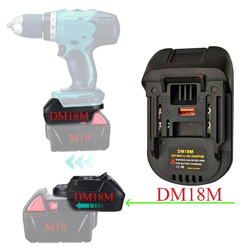 DM18M BS18MT EIN18MT Battery Adapter for Dewalt For Milwauke