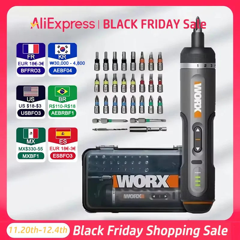 WORX WX242 Mini Electrical Screwdriver Set Smart Cordless El