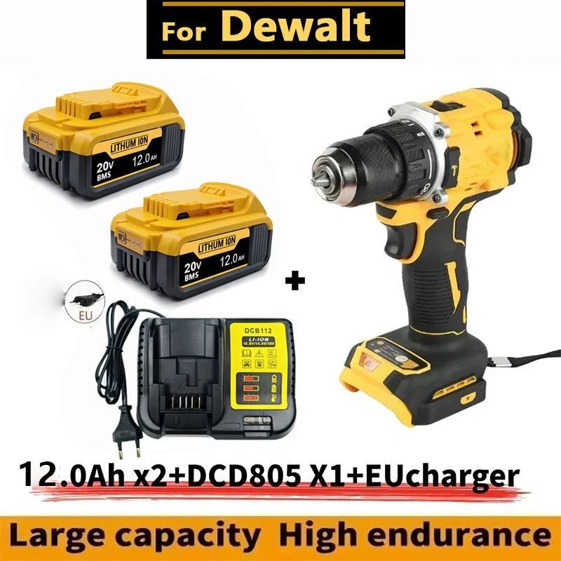 New High-Power for DEWALT 20V/60V Battery DCB200 DCB205 DCB206 Power Tool 18V Battery 3AH 8AH 12AH 18AH Batteries DCD805