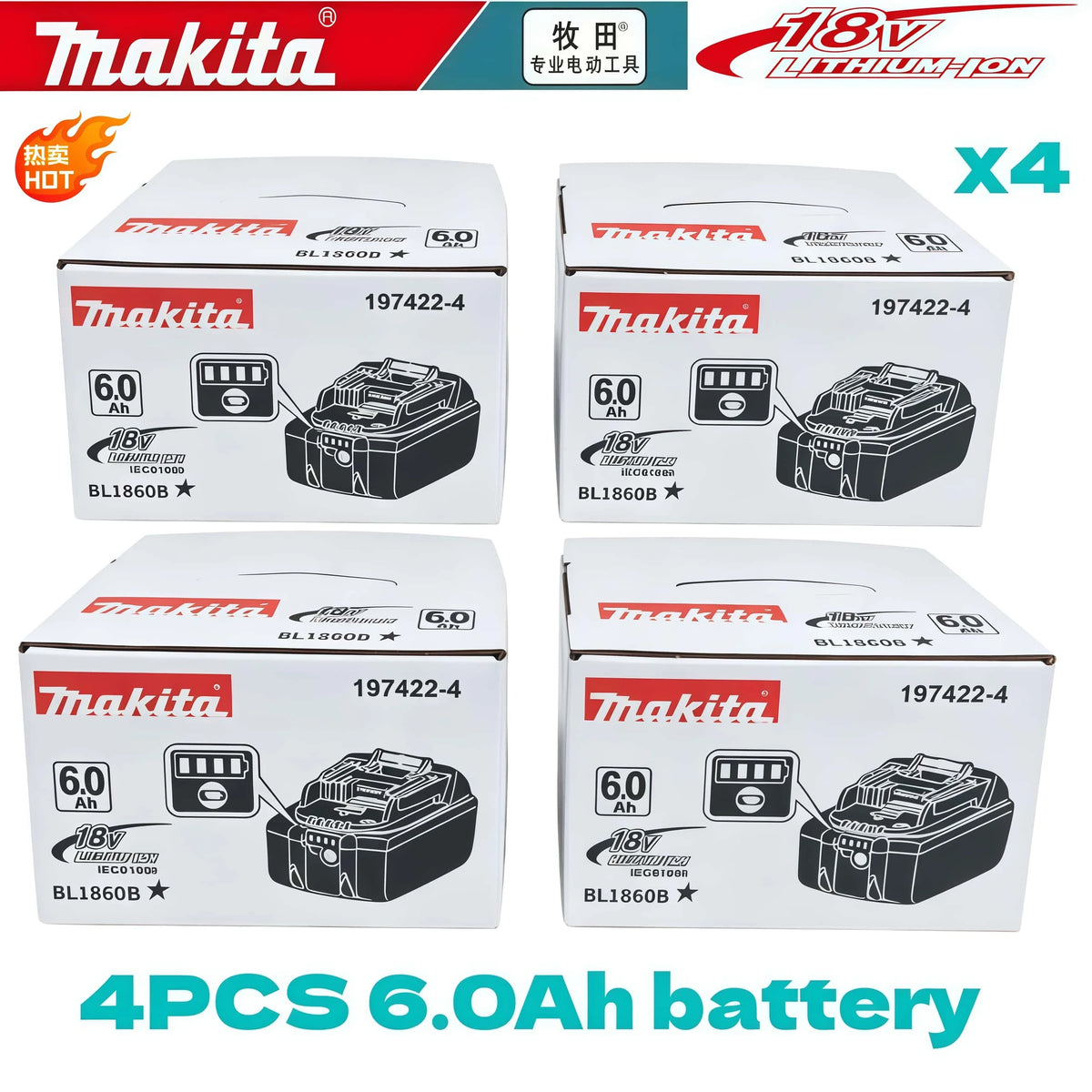 Replace the Original Makita BL1860 18V 6AH Lithium-Ion Makita Battery for Power Tools with BL1850B BL1860B Power Tool Battery