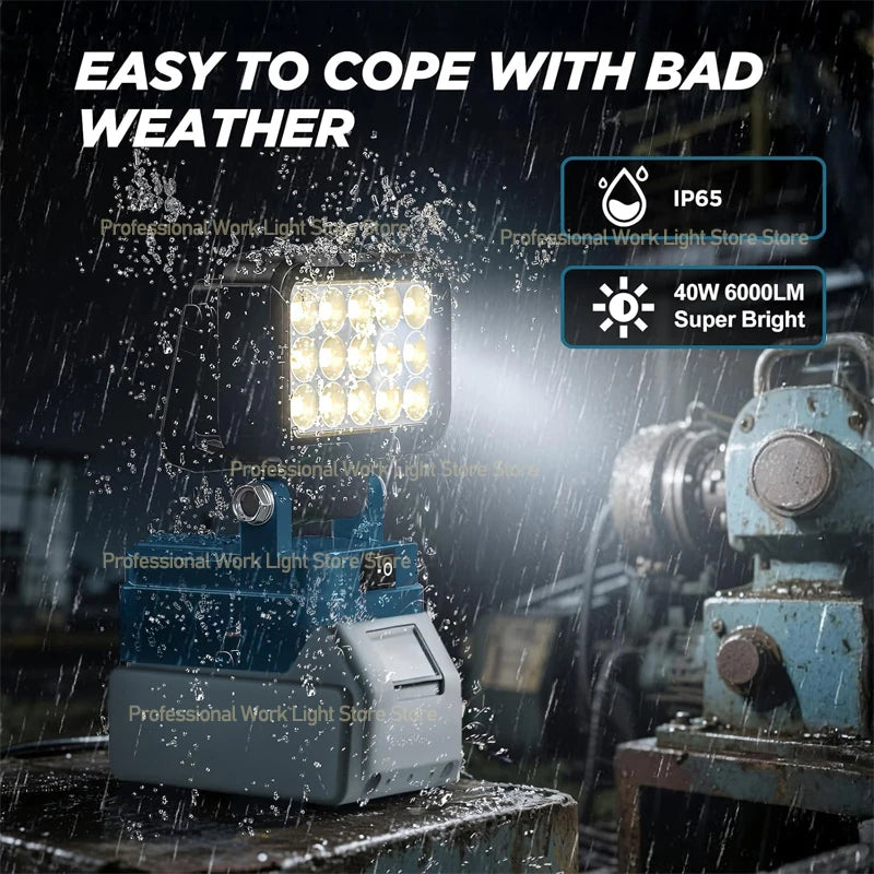 LED Work Light For Makita 18V Battery Cordless Camping Light