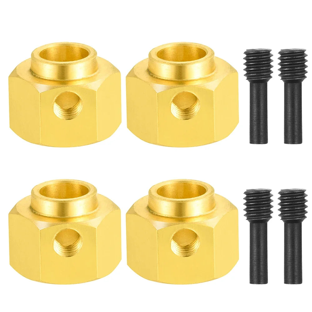 AXSPEED 4PCS 12mm Wheel Hex Adapter Heavy Duty Brass 5/8/9/10/11/12/15/20mm for 1/10 TRX4 TRX6 RC Crawler Car Parts