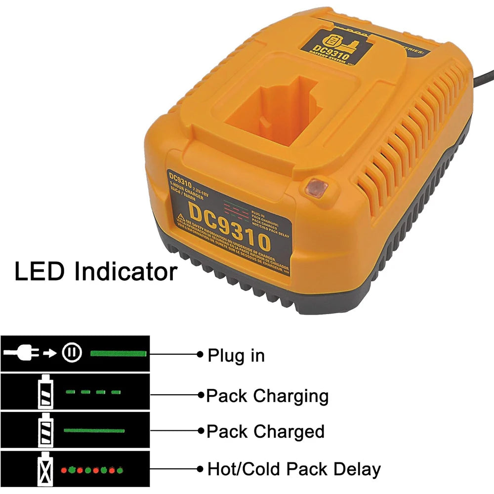 EU Plug Replacement Charger For Dewalt DC9310 7.2V-18V Nicad