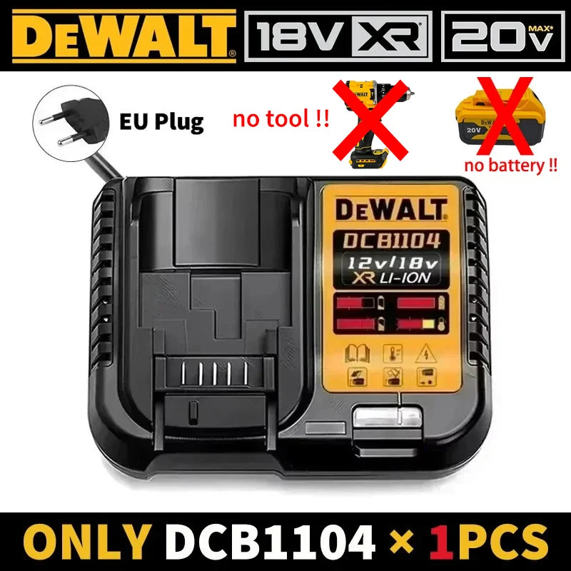 Original 100% Dewalt 20V XR Battery Power Tools DCD805 Dewalt 20V Battery DCB206 6000mAh DCB205 5Ah DCB184 DCB1104 Fast Charger