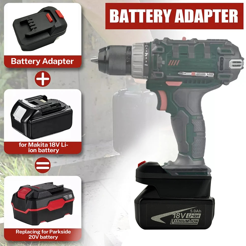 Adapter for Makita/Bosch/Milwaukee/Dewalt 18V Li-ion battery