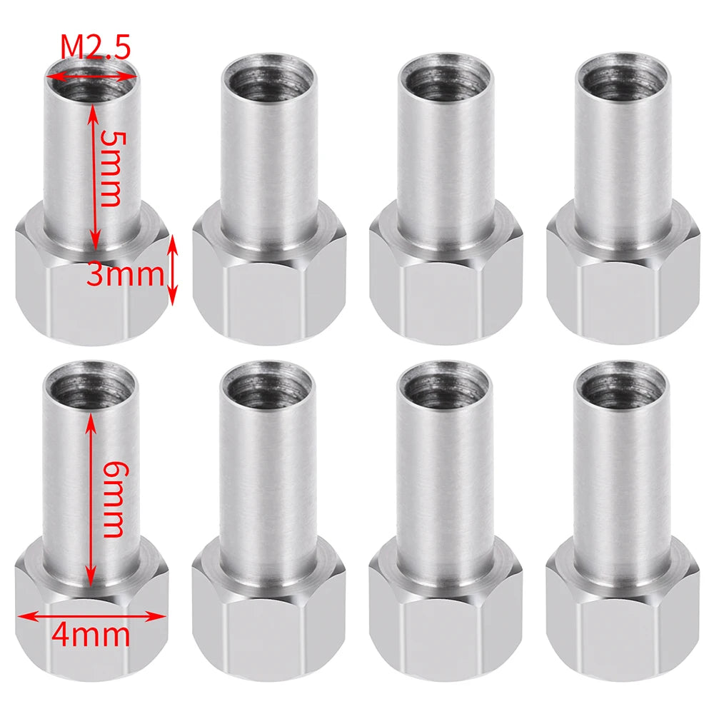 YEAHRUN 4PCS Hex Wheel Nuts Extension Adapter M2.5 2/3/4/5/6