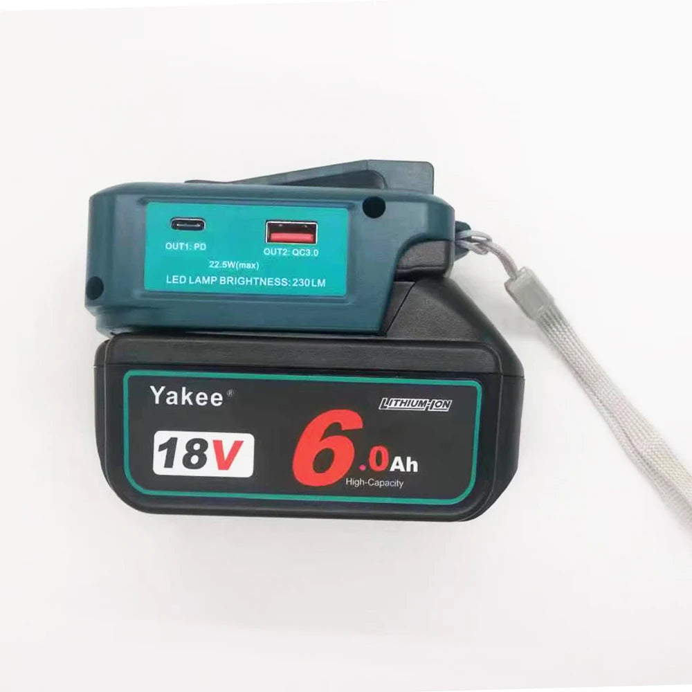 Tool Battery LED Light 230lm Adapter for Makita 14V 18V Batt