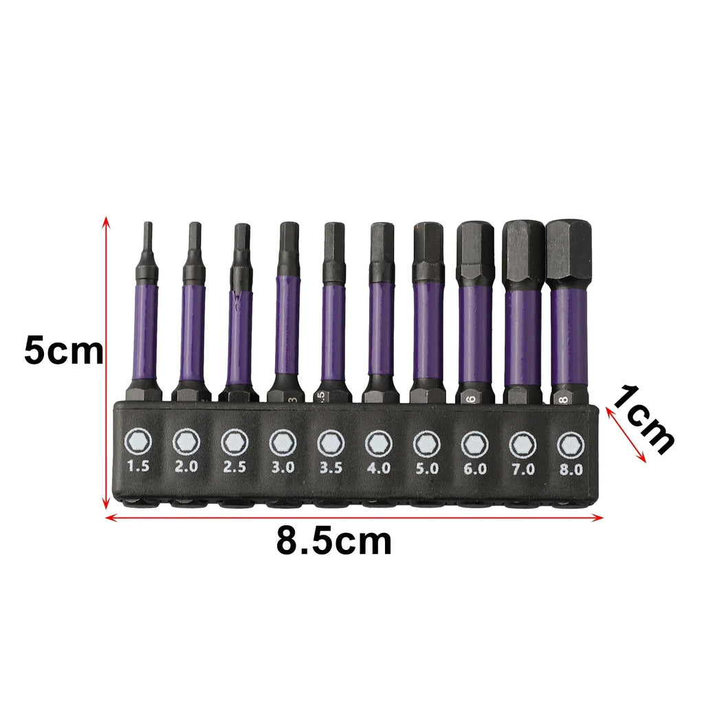 10Pcs Hex Head Wrench Drill Bit With Screwdrivers Bit Holder
