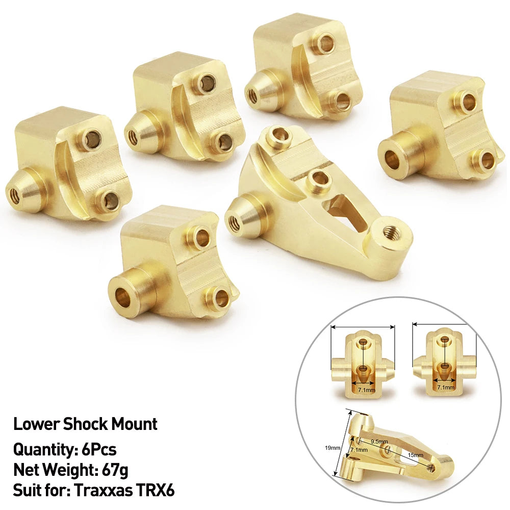 AXSPEED Heavy Brass Counterweight Portal Axle Housing Diff Cover Bumper Mount for 1/10 RC Crawler Car TRX4 TRX6 Parts