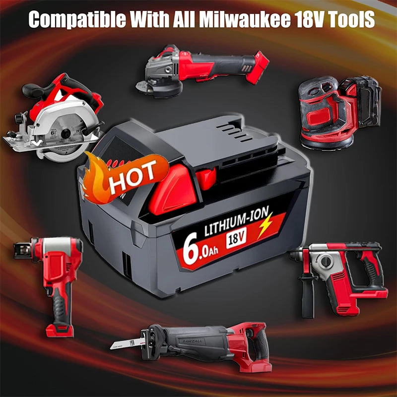 For Milwaukee M18 Power Tool Battery Charger BR XC 18V 6000m