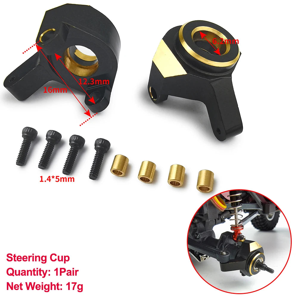 AXSPEED Axial SCX24 Upgrade Parts Brass Counterweight Wheel Hex Adapter Axle Diff Cover Steering Knuckle Girder Motor Gears