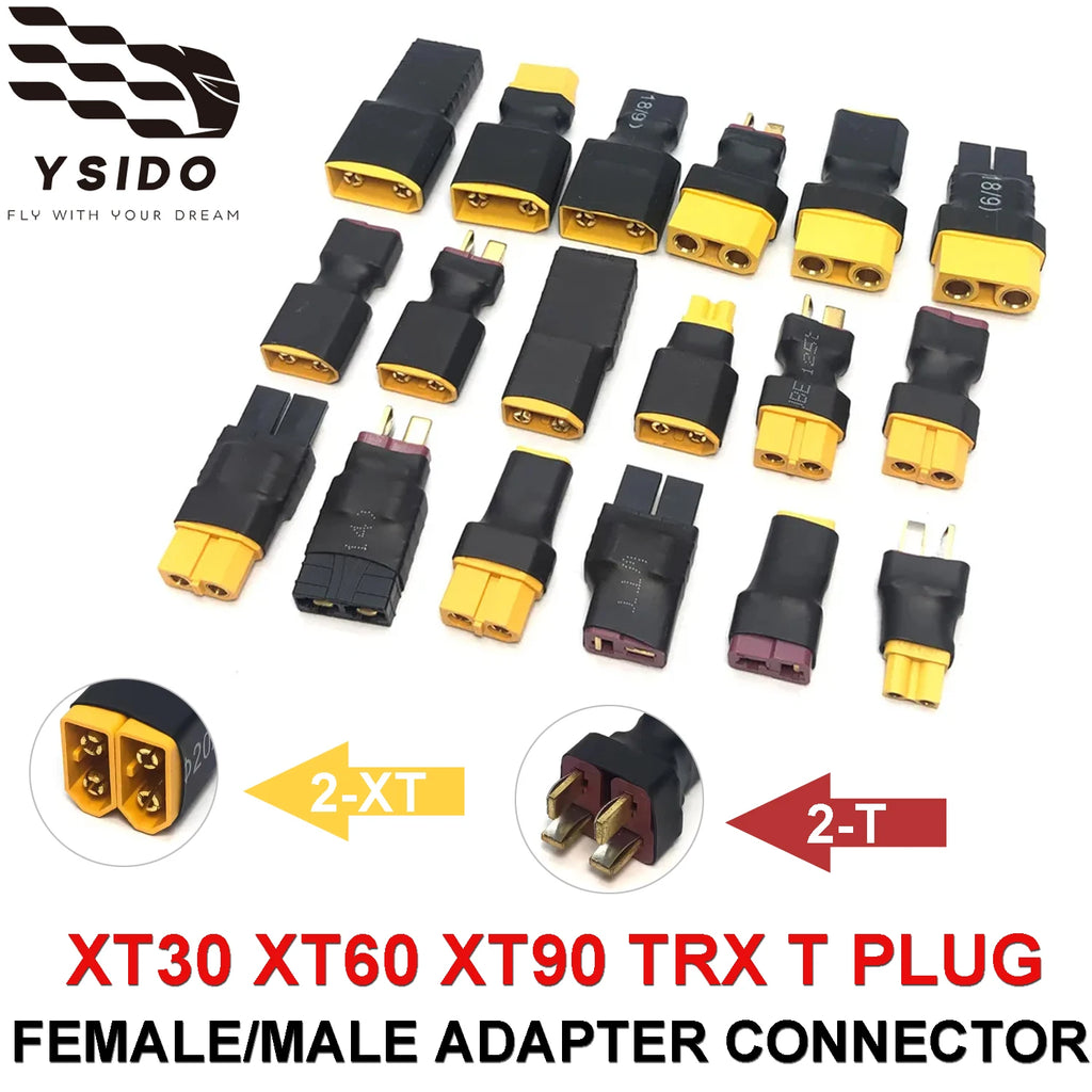 YSIDO XT30 XT60 XT90 TRX T Plug Female/Male Adapter Connecto